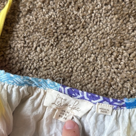 Anthropologie Let Me Be Ruffled Patchwork Flowy Tank Top Blouse - Picture 5 of 9